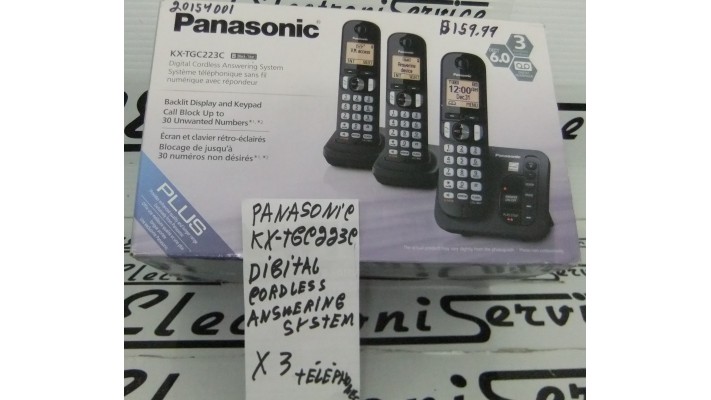 Panasonic KX-TGC223C wireless 3 phones with answering function